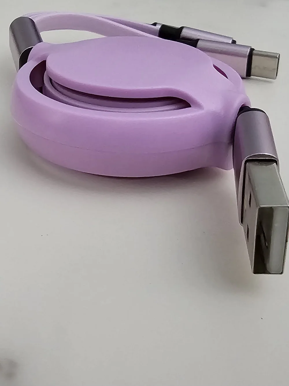 Purple 3-in-1 Retractable Charging Cable